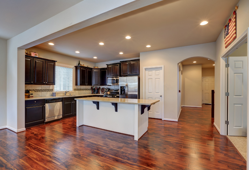 Close-up detail of finished trim work