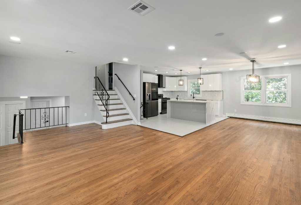 Close-up detail of finished trim work